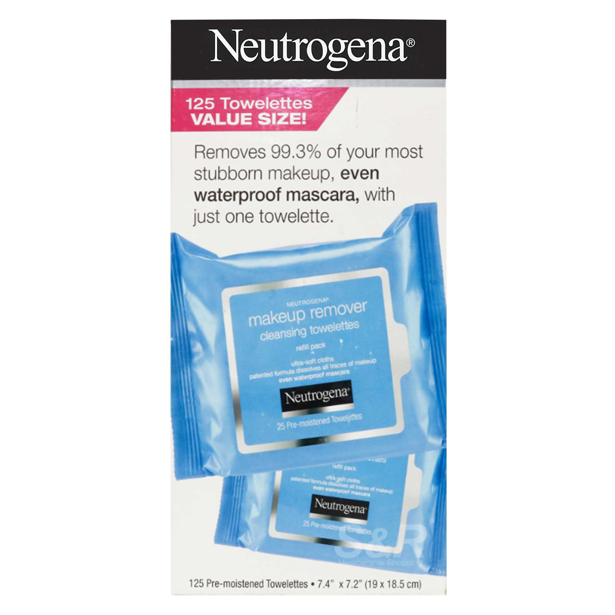 Neutrogena Makeup Remover Cleansing Towelettes Refill Pack 125pcs